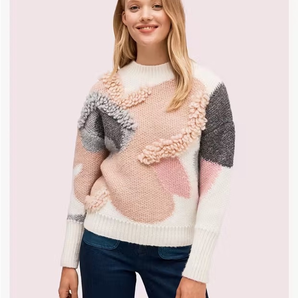 Kate Spade Textured Bloom Sweater - Large